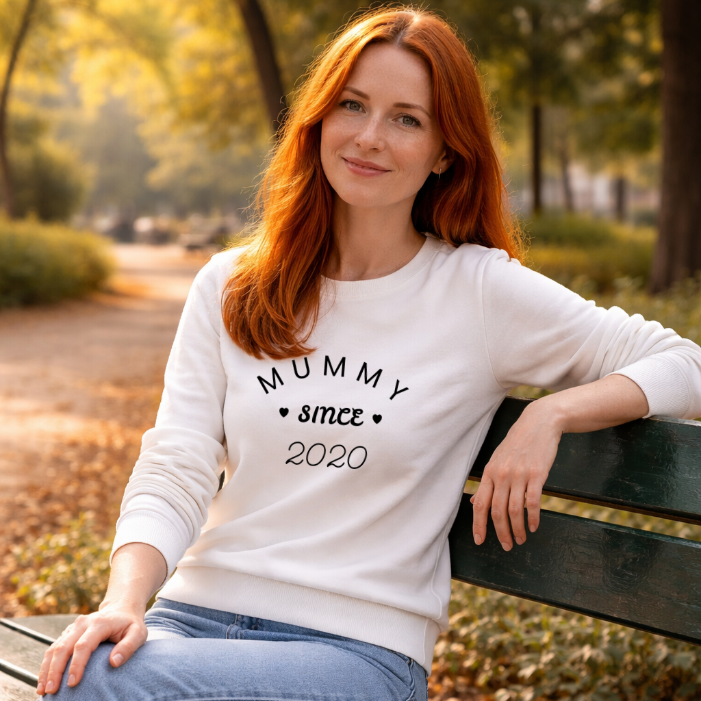 Sweatshirt femme personnalisable "mummy since ..."