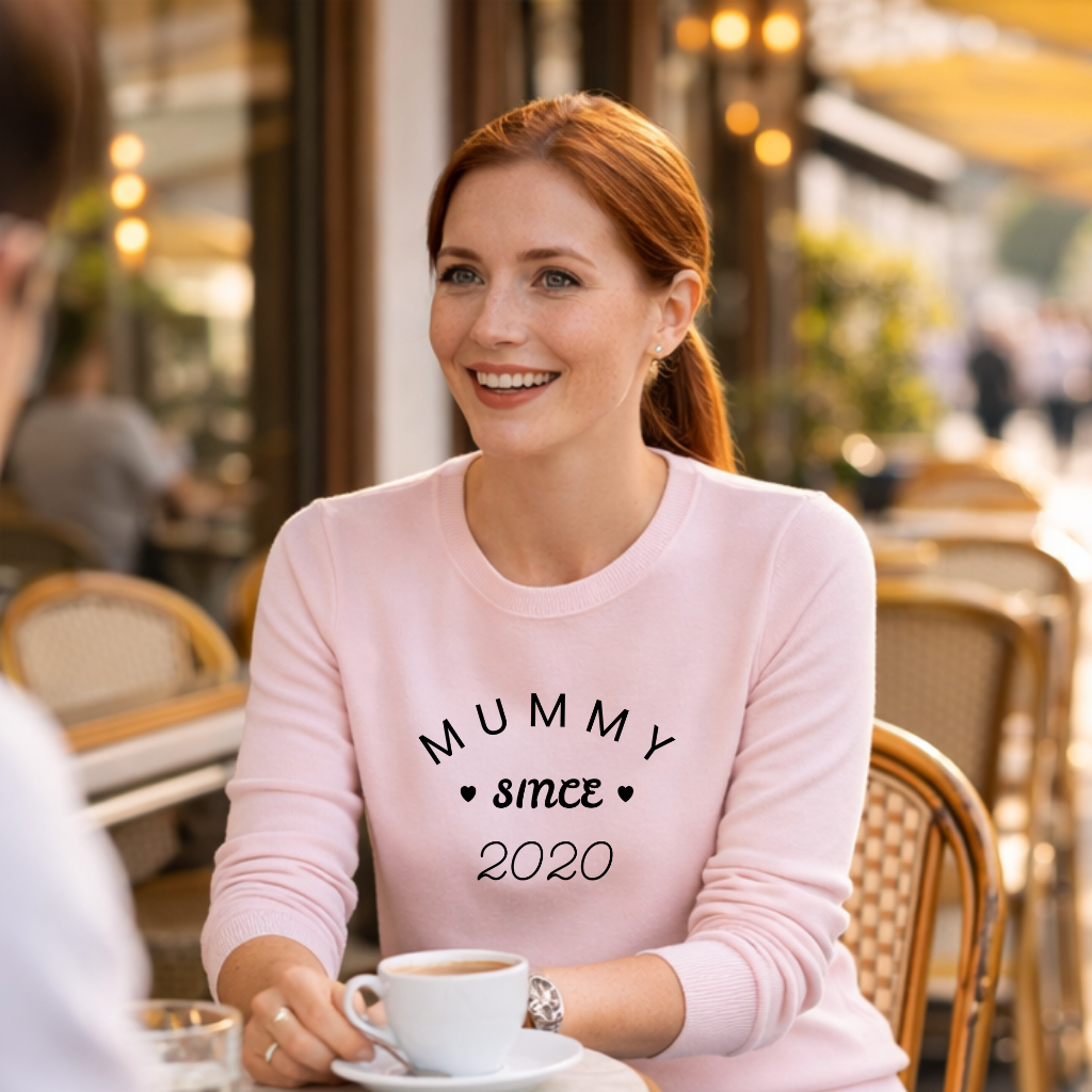Sweatshirt femme personnalisable "mummy since ..."