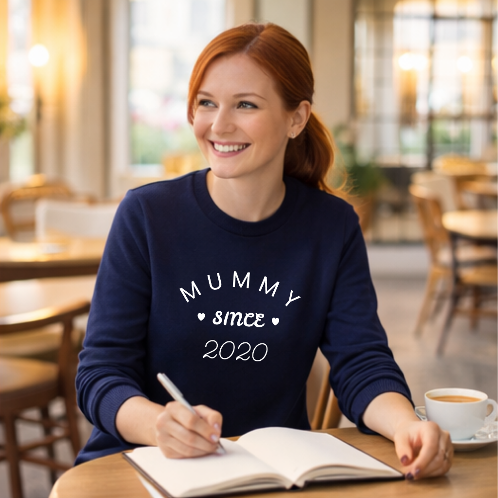 Sweatshirt femme personnalisable "mummy since ..."