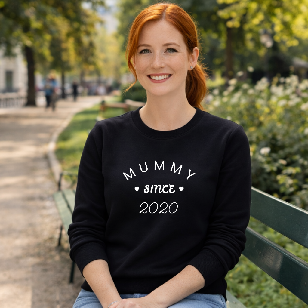 Sweatshirt femme personnalisable "mummy since ..."