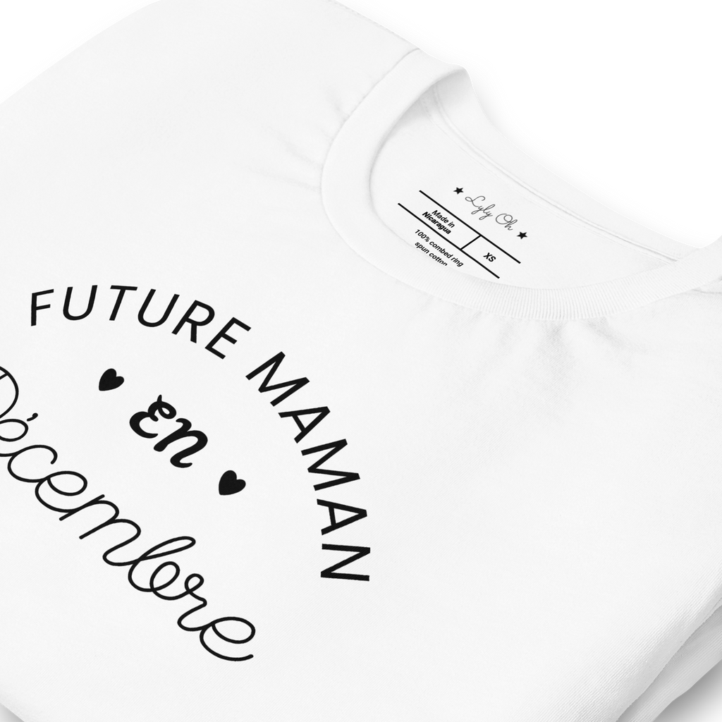 T shirt grossesse "Future maman en DECEMBRE" - version blanc ou rose