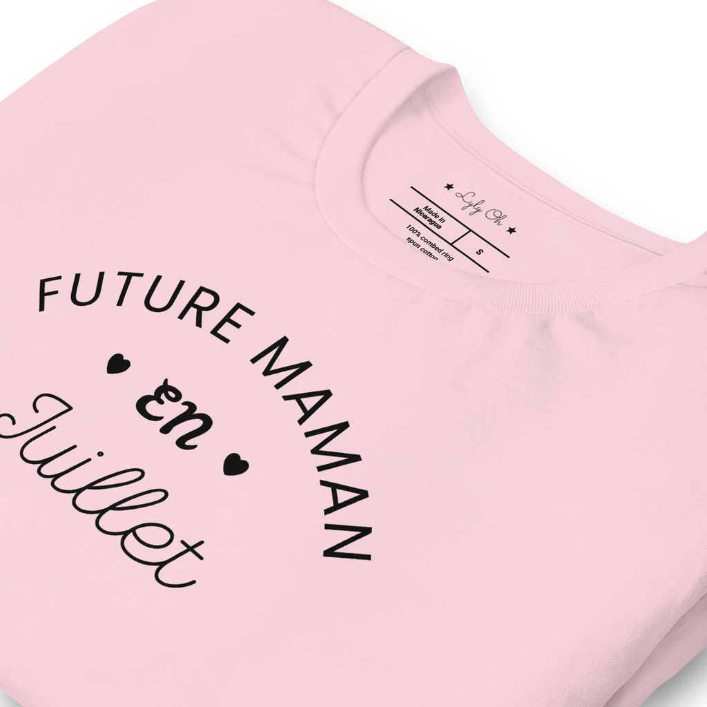 T shirt grossesse "Future maman en JUILLET" - version blanc ou rose
