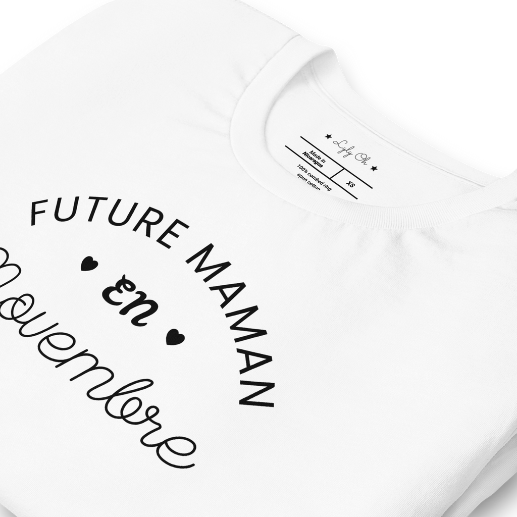 T shirt grossesse "Future maman en NOVEMBRE" - version blanc ou rose