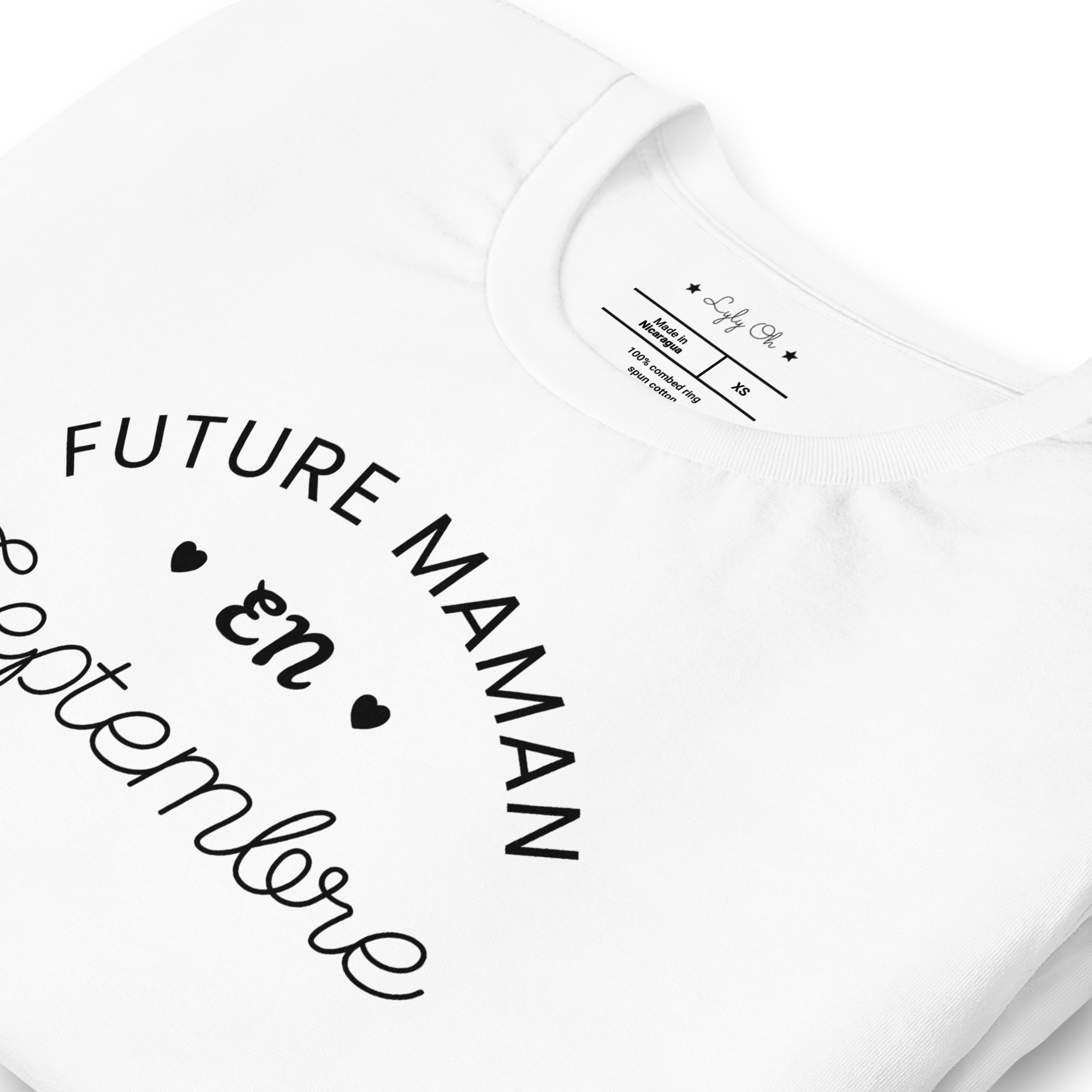 T shirt grossesse "Future maman en SEPTEMBRE" - version blanc ou rose